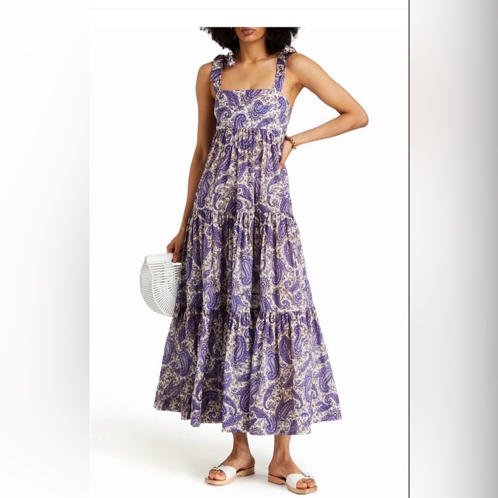 Zimmermann One Shoulder Purple and Cream Dress